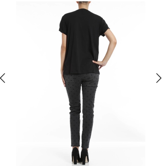 ♻️DONATED♻️ STELLA McCARTNEY Short Sleeve Tee XS / Small Black Star Fringe E19 - Picture 10 of 12